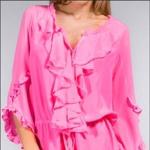 Rebecca Taylor pink drawstring dress